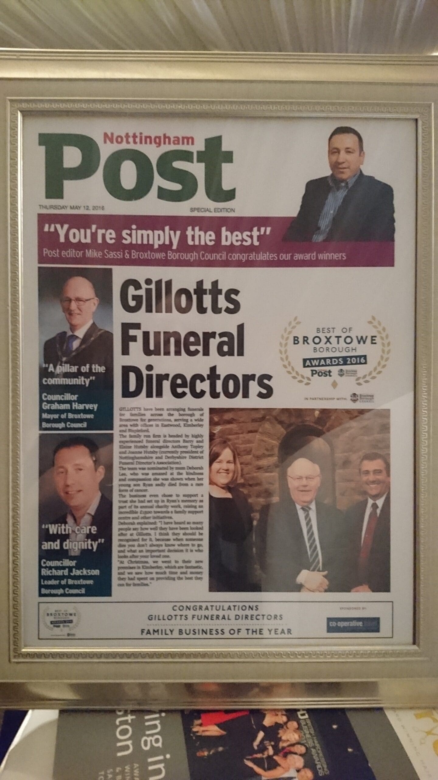 Gillotts win Best Family Business Award