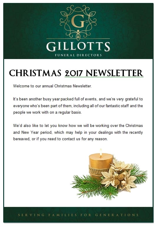 Christmas Newsletter 2017